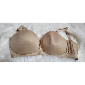 Cacique 42H nude lightly lined multi-way strapless bra comfort bliss
